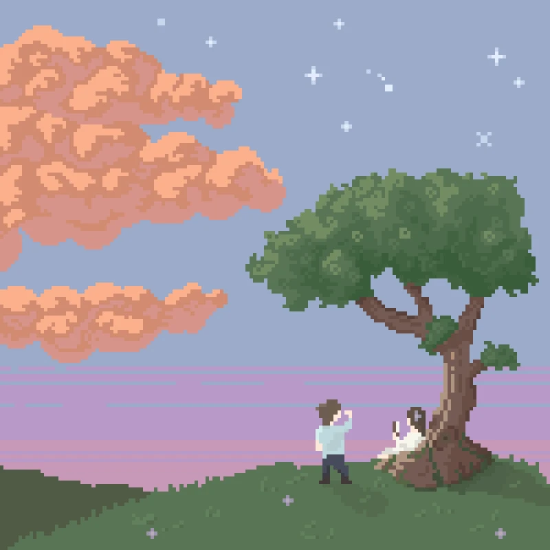 A tree and a scene